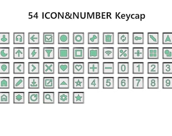 Zestaw nakładek klawiszy ICON, NUMBER w formacie STL | 54 pliki | Niestandardowe nakładki klawiszy | Fidget Clicker