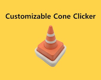 Personalizowany kliker stożkowy | Fidget Toy STL | Zawiera 5 wymiennych górnych części | Plik do druku 3D