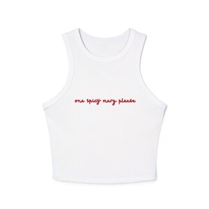 Spicy Marg Women&#39;s Racer Tank Top, Summer Crop Top, Casual Beachwear, Trendy Workout Top, Gift for Her, Unique Statement Tee