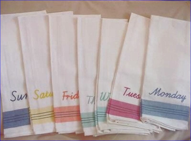 Martha Stewart Days of the Week Kitchen Towels-nip 