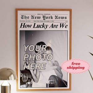 CUSTOM Newspaper Print SHIPPED to you Personalized Bestie Poster Retro Bestie Birthday Gift BFF Poster How Lucky Are We Print Dorm Decor
