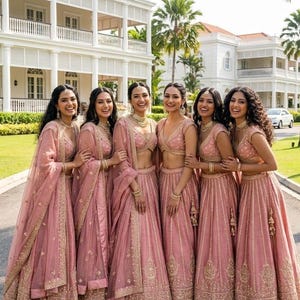 Dusty Rose Bridal Lehenga Choli, Blush Pink Wedding Lehenga for Women, Designer Embroidered Reception Lehenga, Sangeet Engagement Outfit