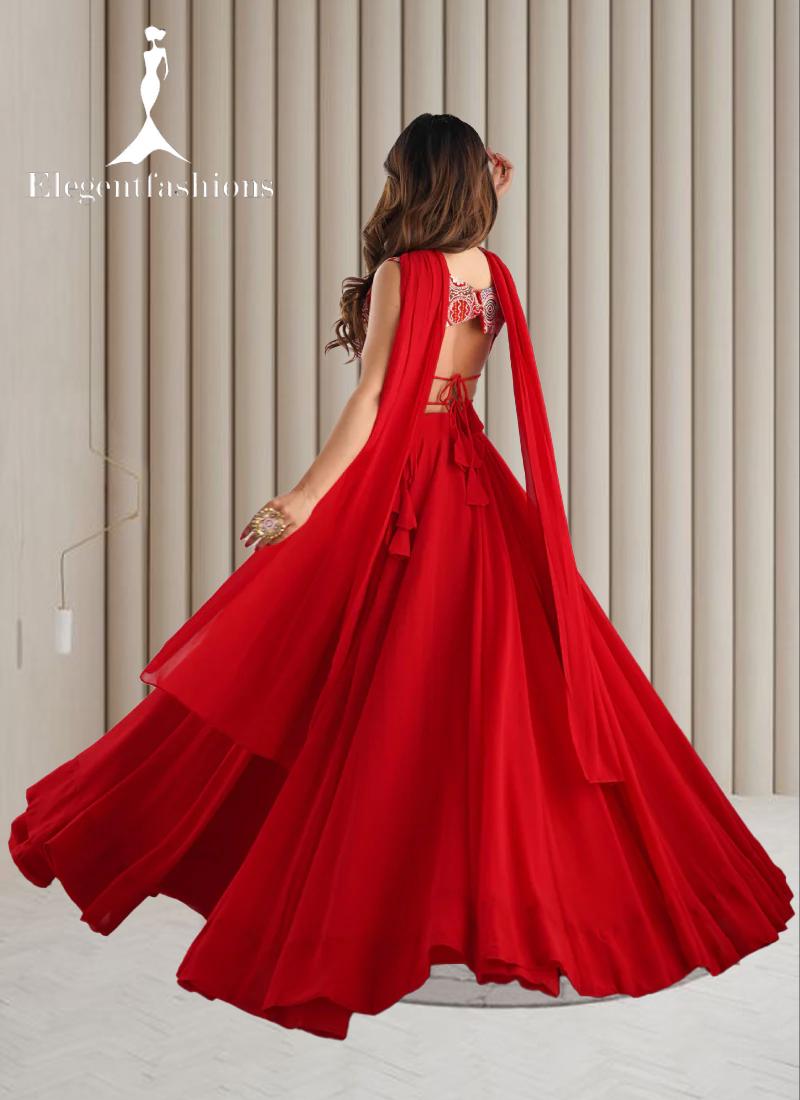 red bollywood dress For our cocktail, I knew I wanted to wear red. It is my first evening as a married woman, celebrating this new chapter and somehow sindoori red felt like the only colour