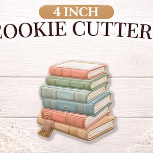 Stack of Books Cookie Cutter | 4 Inch PLA Baking Tool