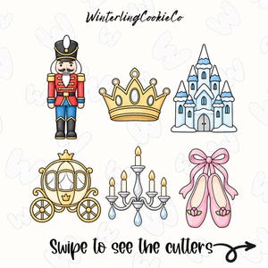 Nutcracker Prince, Ballet Slippers & Crown Cookie Cutters, Choose 1–6 | Optional Stamp