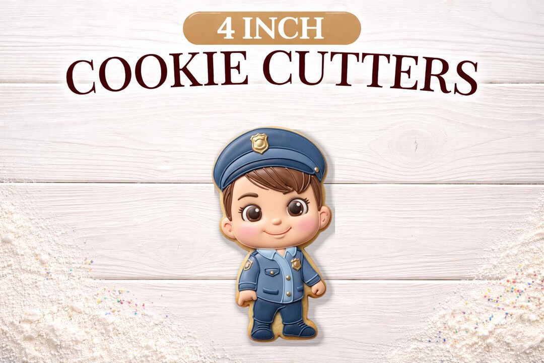 Police Officer Cookie Cutter | 4 Inch PLA Baking Tool - Etsy