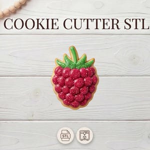 Raspberry Cookie Cutter STL | Floral Baking Design (Digital Download)
