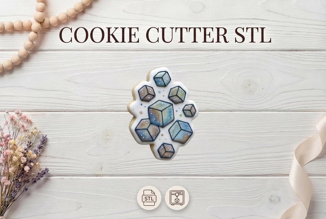 3D Printed Cookie Cutter STL File | Geometric Winter Baking Design ...