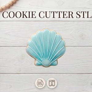 Seashell Cookie Cutter STL File | 4 Inch Baking Tool (Digital Download)
