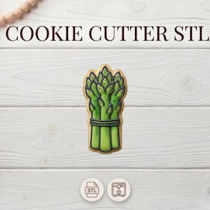Asparagus Cookie Cutter STL File | 3D Printable Baking Tool (Digital Download)