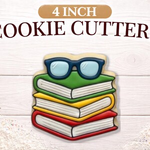 Stack Of Books Cookie Cutter | Physical Cutter | 4 Inch PLA Cutter