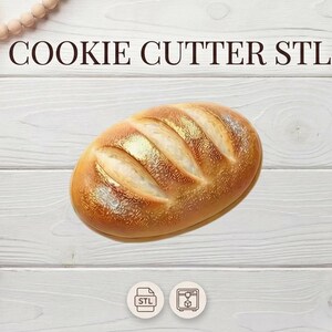 Archivo STL para cortador de galletas con forma de pan / Herramienta de repostería impresa en 3D (descarga digital)