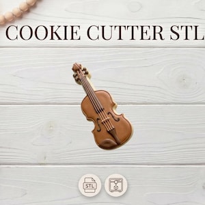 Arquivo STL para Cortador de Biscoitos em Formato de Violino | Design para Impressão 3D de 10 cm (Download Digital)