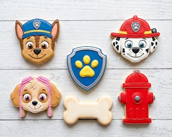 Rescue Puppy Cookie Cutters | Paw Patrol Inspired Baking Shapes (4 Inch) (Set or Individual)