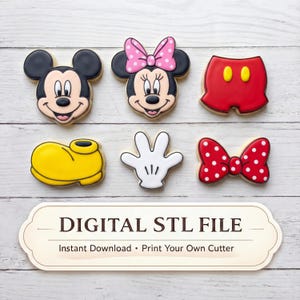 Ensemble 3D d'emporte-pièces Mickey Mouse | 6 modèles de personnages (téléchargement numérique)