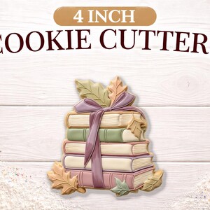 Stack of Books Cookie Cutter | 4 Inch 3D Printed Baking Tool