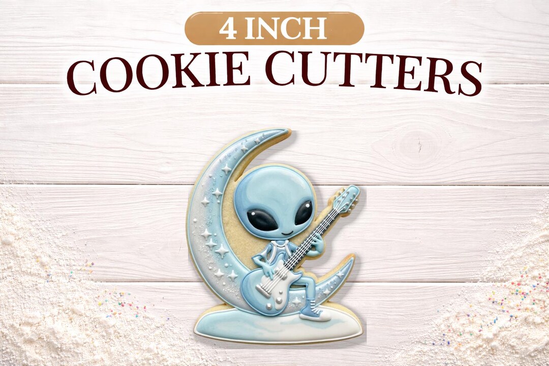 Blue Alien Guitarist Cookie Cutter | 4 Inch PLA Cutter - Etsy
