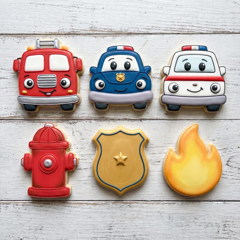 Target Vehicle Cookies Emergency Vehicles Cookie Cutter Set – Kids Birthday, Themed Party - Etsy