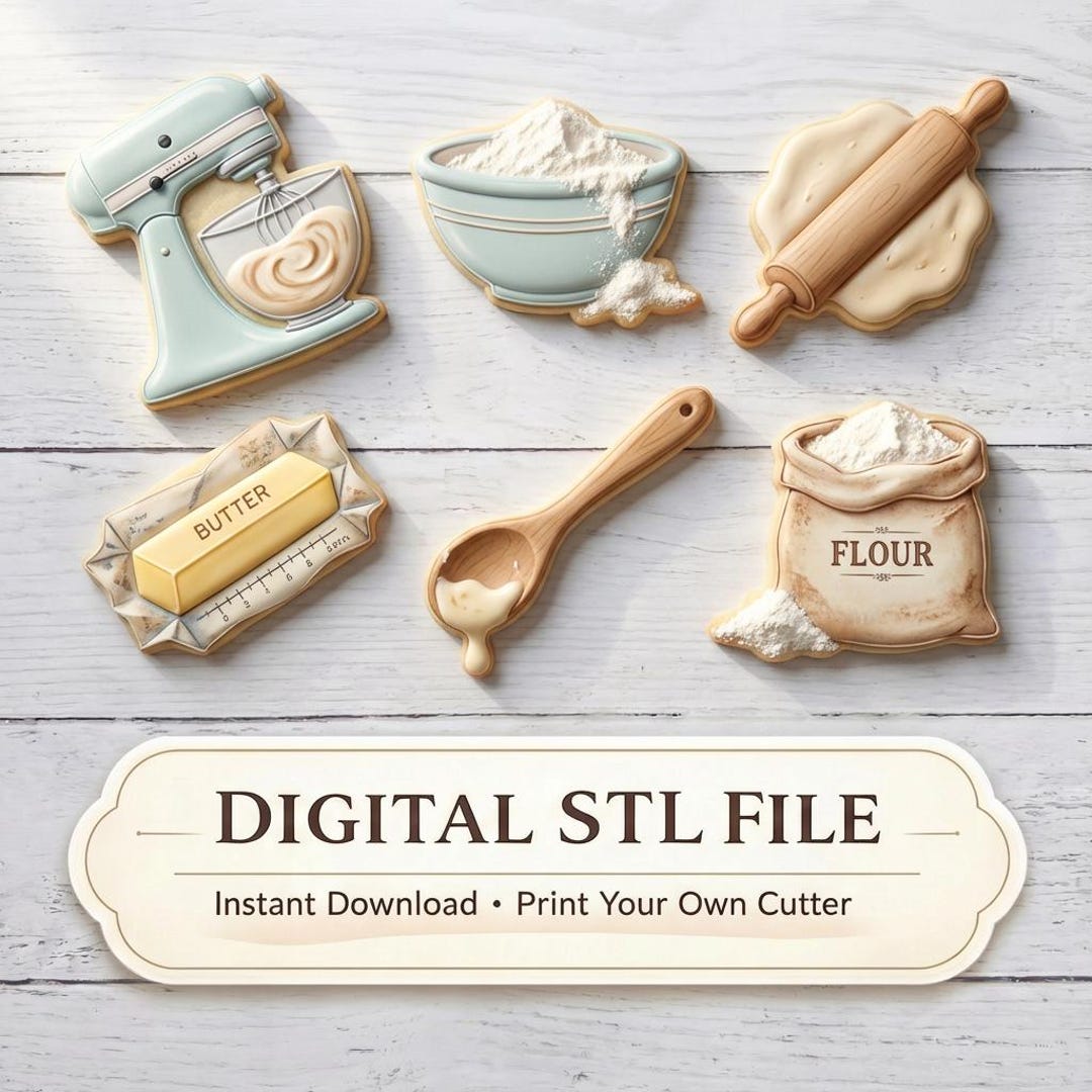 Baking Supplies Cutter STL Bundle | 6 Designs (digital Download) - Etsy