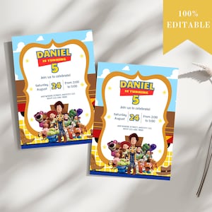 Birthday invitation Toy Story instant download digital invite Toy Story themed invitation for birthday party Toy Story Woody Buzz Lightyear