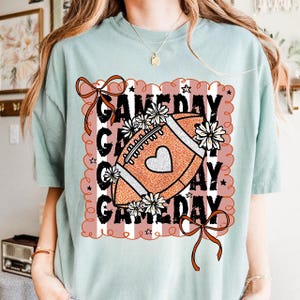 Game Day Football Coquette PNG, Football Bow Png, Football Mama Png, Football Mom Png, Brushstroke Football Png, Touchdown Png