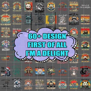 First of All I&#39;m a Delight Sarcastic PNG Files, Funny Opossum PNG, Angry Possum Png, Vintage Shirt Retro Sublimation Design, Png Download