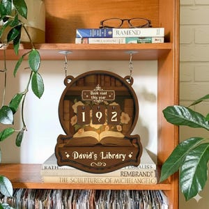 Personalized Wooden Book Tracker | Custom