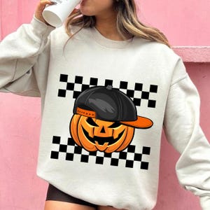 Spooky Dude Pumpkin Face Halloween Boy Kid Printable Clip Art, Kids Halloween png, Retro Halloween png, Boy Halloween, Fall Pumpkin png file