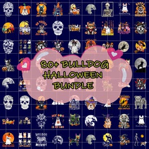 80+ Halloween Bulldog Dog PNG Pack Designs, Funny Scary Dog Designs, Sublimation Printing for Dog, digital download  file