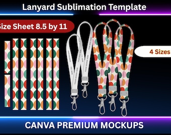 4 Size Lanyard Sublimation Template Canva Lanyard Sublimation Template Drag and Drop Lanyard Template Blank Lanyard Template Lanyard SVG