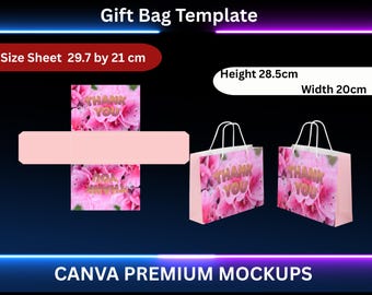 Sjabloon cadeauzakje, cadeauzakje SVG, label cadeauzakje, boodschappentas, feestgunst, tassjabloon, aangepaste cadeauzakje, cadeauzakje, handtas, papieren zak