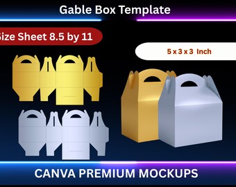 Gable Box Template , Gable Box Template, Gable Box Bundle, DIY Box Template, Gift Box Svg, Party Favors, Gable Box Label Template