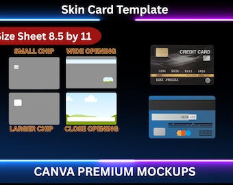 Editable Credit Card Skin Canva Template: SVG, PNG, PDF (Digital Download)