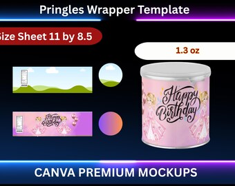 Chip Can Label Template, Pringles 1.3 oz Labels Template, Pringles Template, Pringles Labels, Drag and Drop Canva Template, Party Favor