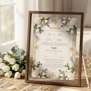Editable Nikkah Certificate DIY Islamic Nikah Nama Canva Template Nikkah Contract (Digital Download)