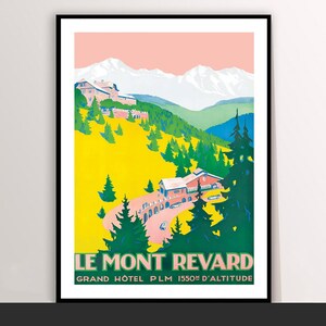 Le Mont Revard Vintage Travel Poster: French Alps Print