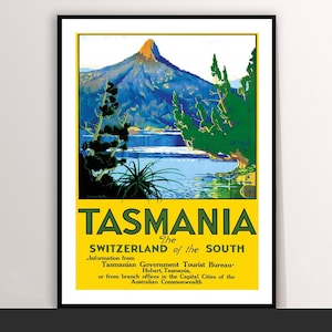Tasmanien Reiseposter: Australien Insel Kunstdruck