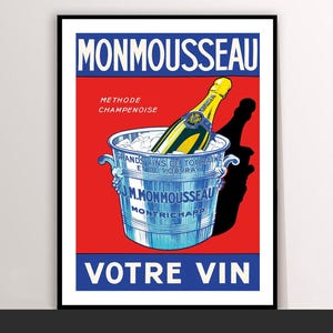 Monmousseau Votre Vin ポスター: ヴィンテージ アールデコ フード & ドリンク キャンバス プリント