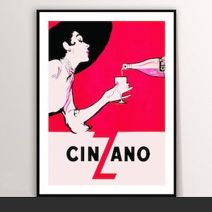 Cinzano Art Deco Canvas Poster: Vintage Food & Drink Print