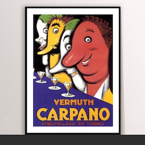 Vintage Vermouth Art Deco Canvas Poster: Torino Food & Drink Print