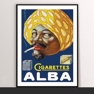 Vintage Alba Cigarettes Canvas Poster: Tobacco Wall Art