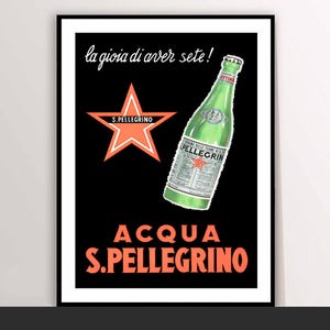 Acqua S. Pellegrino Italy Vintage Food&Drink Canvas Roll Poster - Art Deco, Poster Print, Gift Idea, Print Buy 2 Get 1 Free