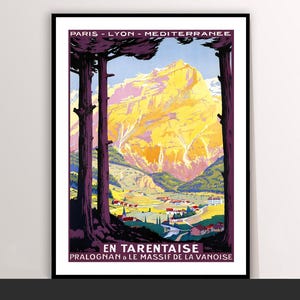 Vintage Tarentaise Travel Poster: French Alps Art Deco Print