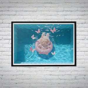 Labubu Poster, Cute Monster Wall Art, Modern Girl Room Decor, Feminine Toy Print, Inspirational Quote Print, Buy 2 Get 1 Free