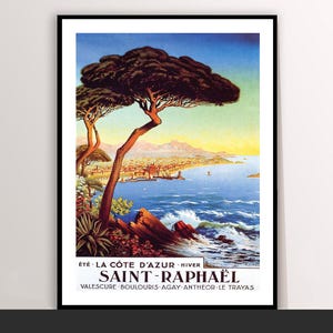Pôster de viagem vintage de São Rafael, França - Papel para pôster ou impressão em tela / Ideia para presente / Decoração de parede, Impressão Compre 3 e pague 2, frete expresso