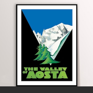 Vintage Valley of Aosta Travel Poster: Italian Wall Art, Canvas or Paper Print