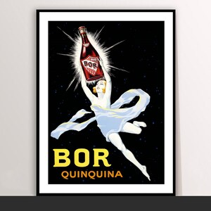 Vintage Bor Quinquina Art Deco Canvas Print: Food & Drink Poster