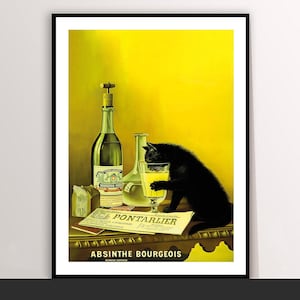 Absinth Bourgeois Art Deco Poster: Vintage Essen & Trinken Leinwanddruck