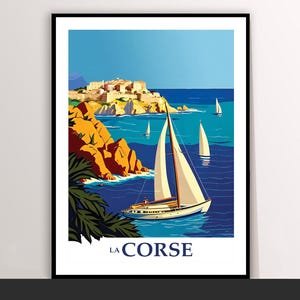 La Corse, France Travel Poster by Wed - La Corse Affiche, Corsica Poster, Wall Decor, Gift Idea, Wall Decor Buy 2 Get 1 Free