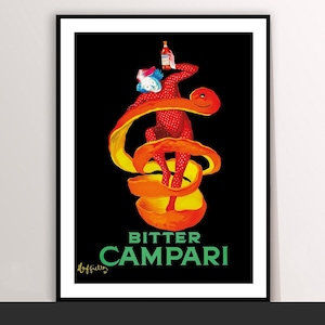 Vintage Campari Art Deco Leinwanddruck: Italienisches Essen & Trinken Poster
